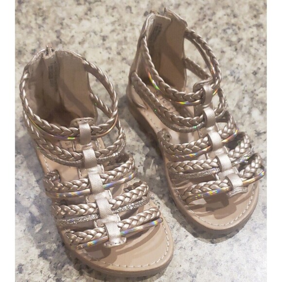 SEYCHELLES Little Girl Gold Shimmer Strappy Sandals Size‎ 7, Very Gently Used - Picture 9 of 9